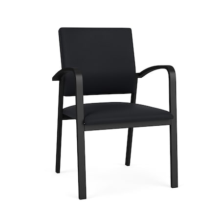 Newport Guest Chair Metal Frame, Black, MD Black Upholstery
